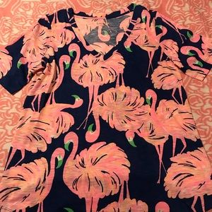 Lilly Pulitzer Short Sleeve Flamingo Top